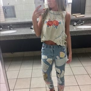 Zara blue jeans in top